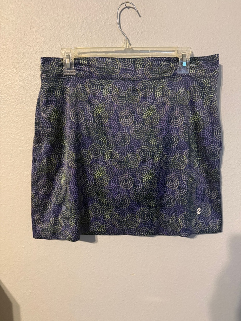 Navy & Green Printed Mini Skirt - Women's